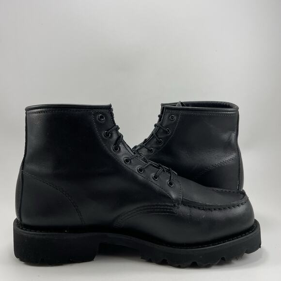 Red Wing Shoes Porter Moc 6" Lace Up Boots Womens Size 10 Black Leather 3497 - Picture 5 of 11